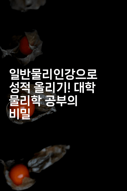 일반물리인강으로 성적 올리기! 대학 물리학 공부의 비밀-키티슈디